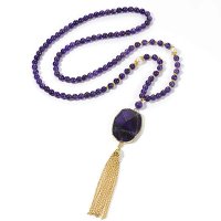 Amethyst, Mala with pendant