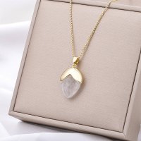 Rock Crystal, Necklace Drop Gold Bigpack
