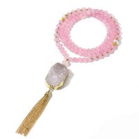 Rose Quartz, Mala with pendant