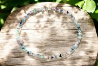 Fluorit, Regnbåge Halsband Chips Kort