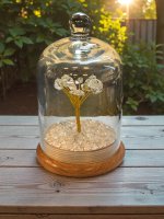 Rock Crystal, Crystal Tree with Glass Dome