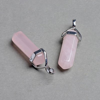 Rosenkvarts, Hänge Bullet Silver storpack
