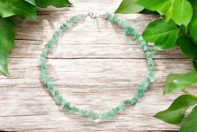 Aventurin, Grön Halsband Chips Kort Storpack
