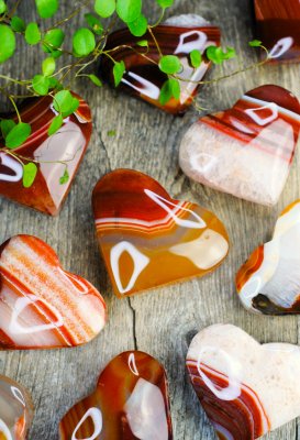 Agate, Red lace Heart
