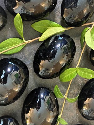 Obsidian, Black Polished Palm Stones  Bigpack