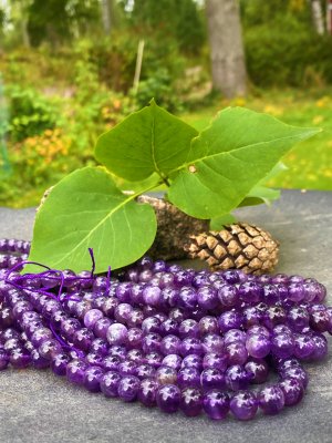 Amethyst, string round bigpack