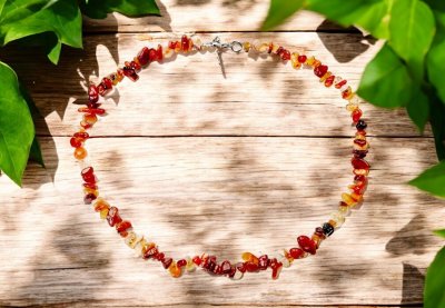 Carnelian, Necklace Chips Short Bigpack