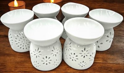 Oil burner, White Flowers Bigpack